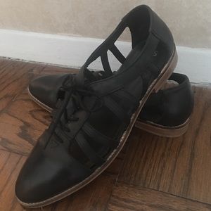 Asos Black oxfords flats shoes cutout details